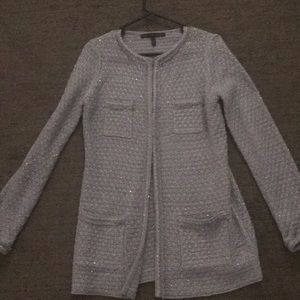 WHBM long cardigan grey sweater